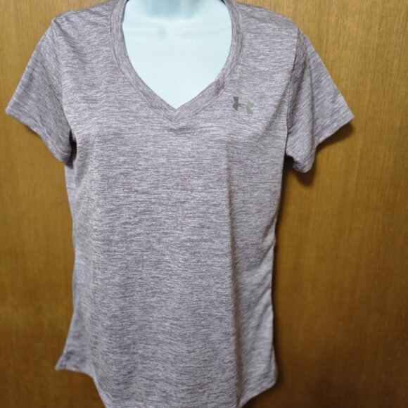 380. Under Armour Size Small Purple Heather Heat Gear - Picture 2 of 7